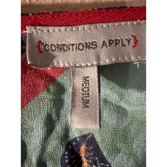 Anthropologie Conditions apply Vibrant Multicolor Wrap Top - Picture 2 of 3